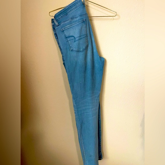 SIZE 14 EXTRA LONG HIGH WAISTED SKINNY JEANS - GENTLY USED - Picture 1 of 4